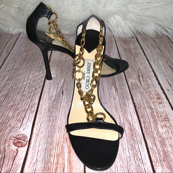 Jimmy Choo Leather Heels with chain size 7 - Picture 2 of 16